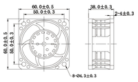 60x60x38mm 12V 24V 48V Kugellager Elektrischer DC Bürstenloser Axiallüfter OEM PBT-Flügel Freistehende Montage 10500-15000