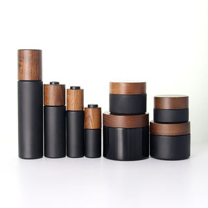 Новая разработанная деревянная бамбуковая Крышка для ухода за кожей черная плоская стеклянная бутылка с лосьоном - Product Image 5