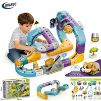 Juego de Pistas de Carreras 3D Flexibles con Rieles de Levitación Magnética, Tren Eléctrico de Ensamblaje para Niños con Bloques de Construcción STEM Maglev