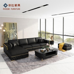 Khung Vàng Trắng Da Chính Hãng L Hình Chesterfield Cắt Tufted Phòng Khách <span class=keywords><strong>Sofa</strong></span> <span class=keywords><strong>Set</strong></span> Designs - Product Image 3