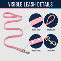 Laisse pour animaux de compagnie en polyester imperméable rose, bleu, jaune, violet, vert, noir, à libération rapide, avec poignée et boucle, pour chiens et chats, vente en gros