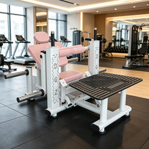 Machine compacte et rose pour les exercices de fessiers, idéale pour les petits studios de musculation à domicile. - Product Image 2