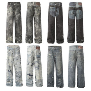 Jeans da Uomo Personalizzati all'Ingrosso, alla Moda, Retrò, Effetto Lavato, Strappati, Casual, Slim ed Elastici - Product Image 1