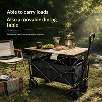 Remorque de camping pliable en acier au carbone, type poussoir, pour rassemblements, vente ambulante, pique-niques ; les enfants peuvent s'incliner et être poussés
