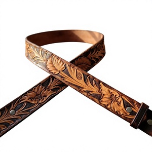 BS INTERNATIONAL Hebilla Cuadrada de Cuero Vacuno con Patrón Floral Vintage, Hecha a Mano, Ecológica, Impermeable, de Acero, Casual, para Hombre, con Transferencia Térmica - Product Image 3