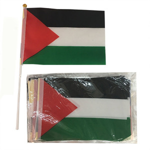 Vente en gros Mini drapeau national palestinien imprimé par sublimation avec mât en plastique - Product Image 3