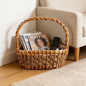 Cestas de Mimbre Tejidas a Mano de Estilo Natural Kingwillow, Ecológicas, para Almacenamiento en la Cocina, Precio Económico, Venta al por Mayor, con Asa - Product Image 3