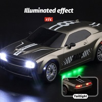 Coche de Carreras Deportivo de Metal a Escala 1/20 con Luces LED, Carro de Derrape en Miniatura con Control Remoto, Juguete de Coche de Derrape de Alta Velocidad de 20 km/h