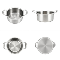 Casserole de cuisson en acier inoxydable 304 à 3 couches, sans revêtement, pour soupes et ragoûts, de haute qualité, pour cuisine