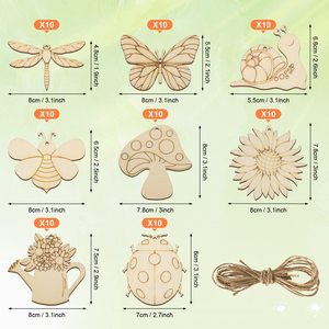 Cruz frontera madera primavera jardín DIY pintura artesanía colgante niños dibujo juguetes con insecto libélula mariposa <span class=keywords><strong>caracol</strong></span> - Product Image 6