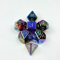 Jeu de donjons et dragons personnalisés en or électrolytique à sept couleurs Dés multi-facettes