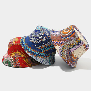 2025 Mới Thời Trang Graffiti Xô Hat Cô Gái Vẽ Tay Ngoài Trời Paisley Thực vật In Ấn Xô Hat - Product Image 5