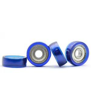 Polyurethane Covered Rubber Bearing 608 Roller Sleeve Rubber Pulley PU Wheel Guide Wheel Small Rubber Wheel