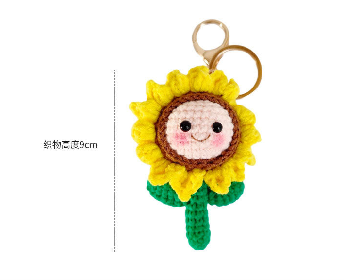 Tinoaly Portachiavi Girasole Per AirTag – Ciondolo Pelle A Forma Di Girasole, Clip Portachiavi Per Borse E Zaini, Giallo E Arancione - 5