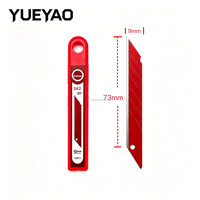 Couteau utilitaire à lame interchangeable YUEYAO 9 mm, acier SK2, qualité industrielle, manche en caoutchouc, OEM, couteau utilitaire à 7 segments, 10 lames