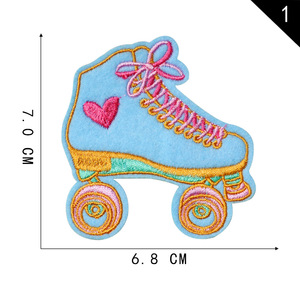 New Design Embroidery Iron on Summer Beach Holiday Style Sun <strong>Slipper</strong> Fish Ice Cream Sunglass Patch for Clothing Bag - Product Image 4