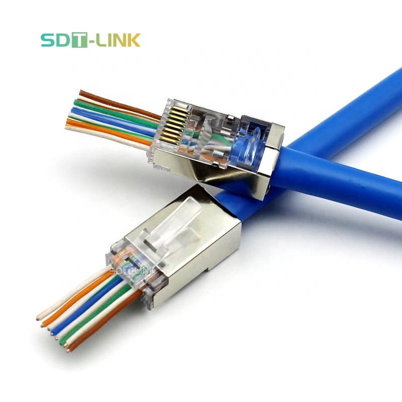 100 шт. в упаковке, разъем Cat6, легко экранированные концы, проходные разъемы Rj45, модульные штекеры, Производитель 100-pack