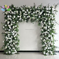 F40 Décoration florale artificielle pour mariage, guirlande de verdure artificielle, rangée de feuilles vertes et blanches, décoration florale en forme de U pour arche