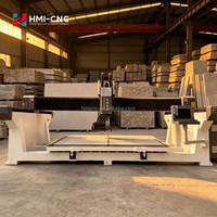 Scie à pont CNC à cinq axes HMI pour la découpe de pierre, marbre et granit, idéale pour la fabrication de comptoirs de salle de bain, haute efficacité