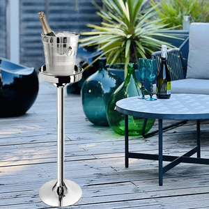 Support pour seau à glace en acier inoxydable, 74 cm de hauteur, pour bouteilles de vin et de champagne - Product Image 5