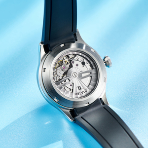 Orologio Meccanico OBLVLO Curvature Engine Star Ship Rotor da Uomo Automatico Super Luminoso con Luce Notturna Blu Behrens BLM - Product Image 6