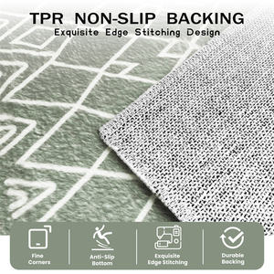 Accueil Boho Rabbit Sage <span class=keywords><strong>Shower</strong></span> Tapis de salle de bain antidérapant Hôtel Blanc Noir Tapis de bain - Product Image 2