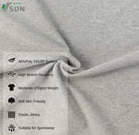 Tissu tricoté extensible en polyester et élasthanne, certifié Oeko Tex, GRS, écologique, couleur personnalisée
