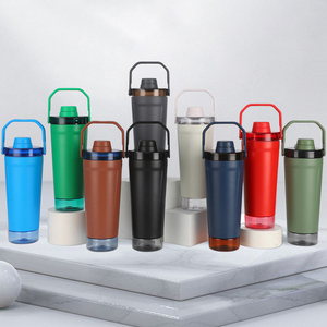 Nuevo Vaso Mezclador de Proteínas de Acero Inoxidable de 20oz para Gimnasio y Deportes, con Logotipo Personalizado, Asa y <span class=keywords><strong>Compartimento</strong></span> de Almacenamiento - Product Image 4