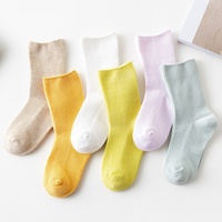 Chaussettes Bébé Automne Hiver Fines de Bonne Qualité à Bord Souple, en Coton Peigné Double Aiguille, Sans Couture, Cousues à la Main, 0-3 Ans, à Revers