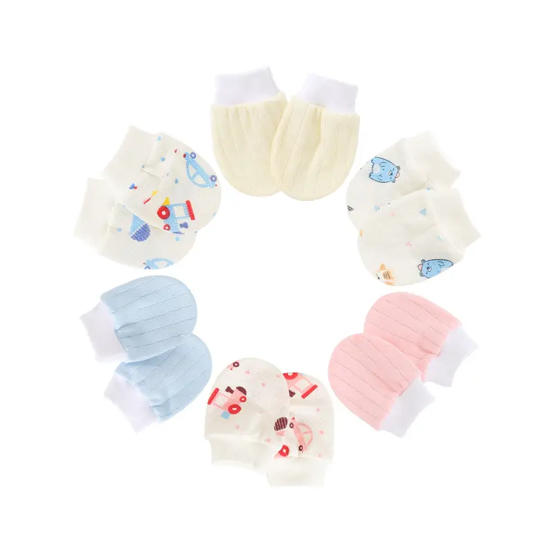 100% Katoen, Baby Handschoenen Pasgeboren Anti Krassen Handschoenen Sokken Puur Katoenen Baby Wanten Voetenwarmer Set