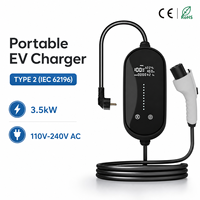Câble de recharge mobile pour véhicule électrique 16 A Type 2 3,5 kW, station de charge pour voiture électrique IEC62196-2 EVSE 230 V, Plug and Play, recharge en voyage