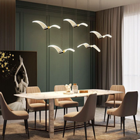 Lampe de bureau en acrylique de luxe de style nordique, lampe suspendue pour hall d'hôtel, luminaire suspendu en forme de mouette