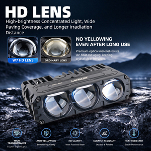 ไฟสปอร์ตไลท์ SANVI W7 แบบออปติคอลกรีลไลท์ 3 เลนส์ LED แสงสูง/ต่ำ IP67 9-60V 6500K 85W 100W 8000/21000 ลูเมนส์ - Product Image 4