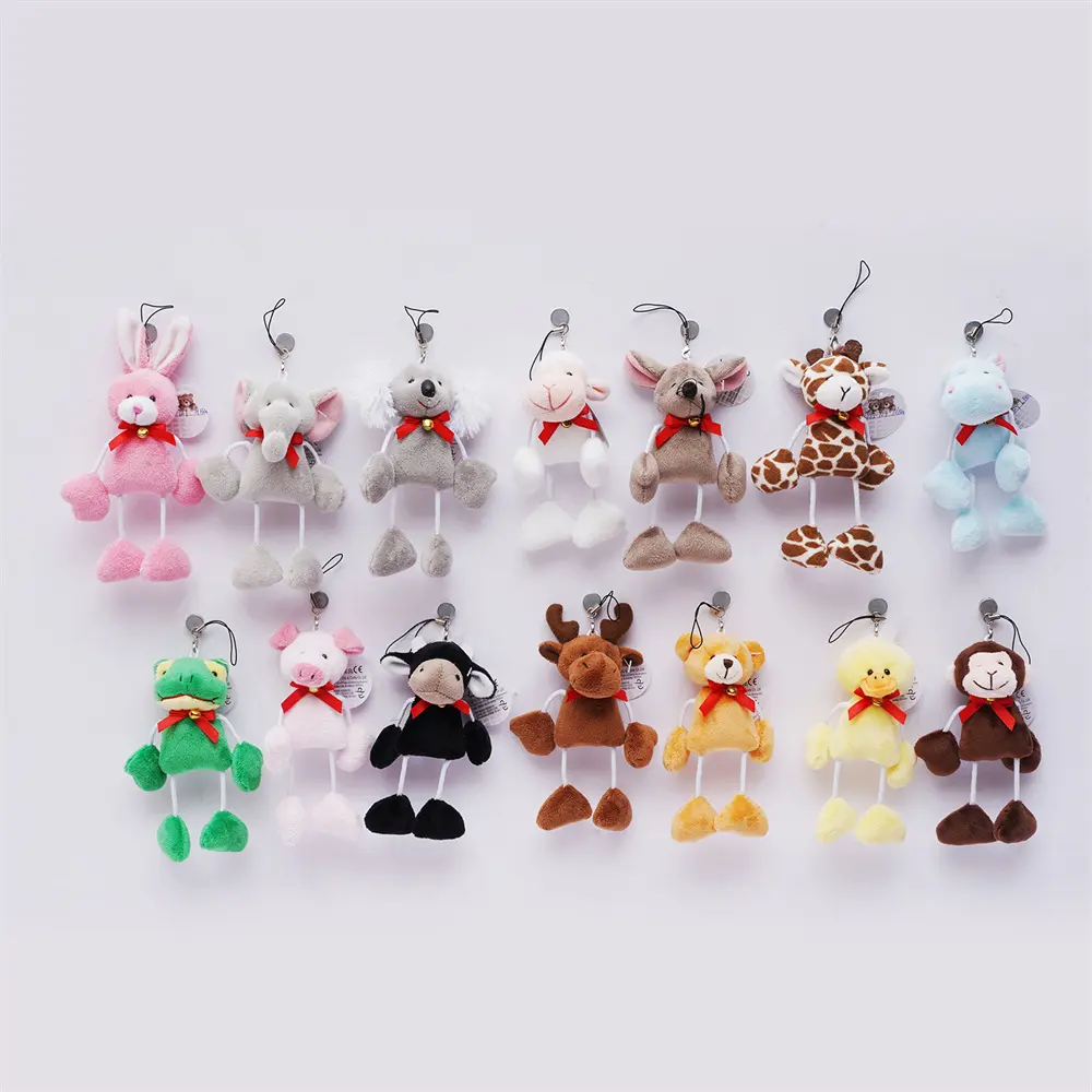 Hadiah Promosi kualitas tinggi mainan anak-anak gantungan kunci warna-warni mainan lucu kartun Mini mewah mesin Crane digunakan