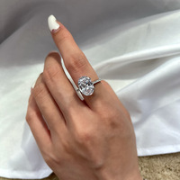 Bague d'éternité en zircone, bijoux pour femmes, fiançailles, mariage, sertissage à griffes ovales, romantique, plaqué argent, BOHAN