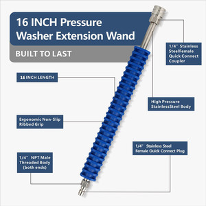 1/4 ''Quick Connect Power Washer Lance Rod Antidérapant Grip Pressure Wand Extension Wand pour le nettoyage et le remplacement de la <span class=keywords><strong>voiture</strong></span> - Product Image 3