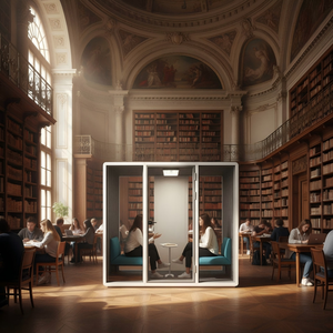 Cabine individuelle en aluminium à réduction de bruit, design moderne, modulaire, pour réunions de bureau, bureau à domicile, salon, appartements, bâtiments - Product Image 4