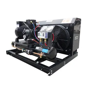 5hp air cooled refrigeration condenser unit with two stage semi hermetic reciprocating piston compressor