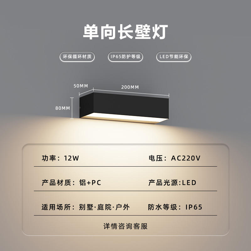 โคมไฟติดผนังทางเดียว ขนาด 20 ซม.