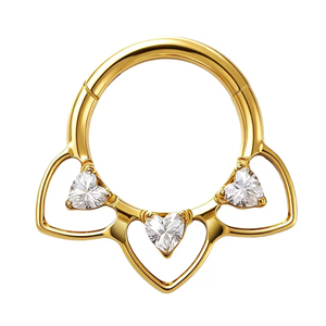 Anello Clicker a Cuore Aperto in Titanio G23 Ipoallergenico Ottimizzato <span class=keywords><strong>per</strong></span> Piercing Septum, <span class=keywords><strong>Helix</strong></span>, Cartilagine - Vendita all'Ingrosso - Product Image 6