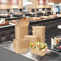 Boîtes en papier kraft jetables imprimées de logo personnalisé pour emballage de restaurant contenants de fast-food à emporter pour nouilles à sushi