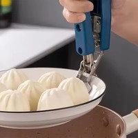 Pince de cuisine anti-brûlure en acier inoxydable, support pour assiettes et bols, pince pour panier vapeur, outil de cuisson domestique antidérapant