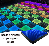Flyko LED piste de danse 3d Infinity miroir vidéo DJ lumière sans fil DMX Led piste de danse magnétique pour les décorations de mariage et d'événement