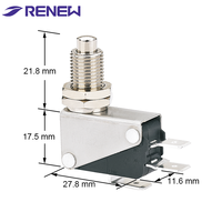 Micro-interrupteur miniature haute fiabilité 21A SPDT/SPST pour montage sur panneau de cuisine, à poussoir