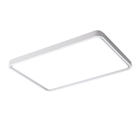 Plafonnier LED carré ultra-fin moderne 50W pour magasin, bureau, salon, chambre à coucher, 3 couleurs, 24 pouces, sans scintillement, base en plastique