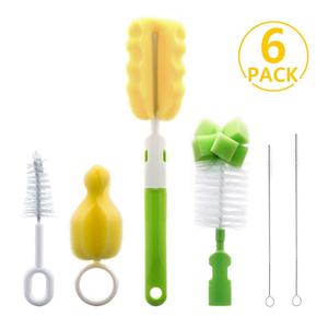 Kit de brosses de nettoyage 6 en <span class=keywords><strong>1</strong></span>, accessoires pour gobelets, bouteille de bébé, pailles, mamelon, jouet de nettoyage pour enfants - Product Image 1
