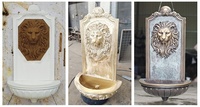 Fontaine murale de jardin extérieure en bronze antique avec tête de lion