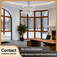Ventanas Europeas Modernas Plegables Horizontales de Aluminio y Madera con Mosquitera de Acero Inoxidable y Vidrio Templado para Dormitorio, Apartamento u Hotel