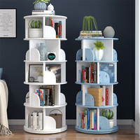 Librerías Modernas Personalizadas de Madera Maciza con Rotación de 360 Grados, Diseño de Estantería, Organizador de Almacenamiento, Muebles para el Hogar y la Oficina