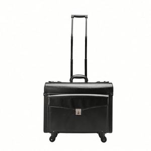 Maleta de Viaje Profesional de Cuero PU Moderno de Primera Calidad, con Ruedas Giratorias, Portátil, Ligera, Impermeable, con Candado para Piloto - Product Image 2